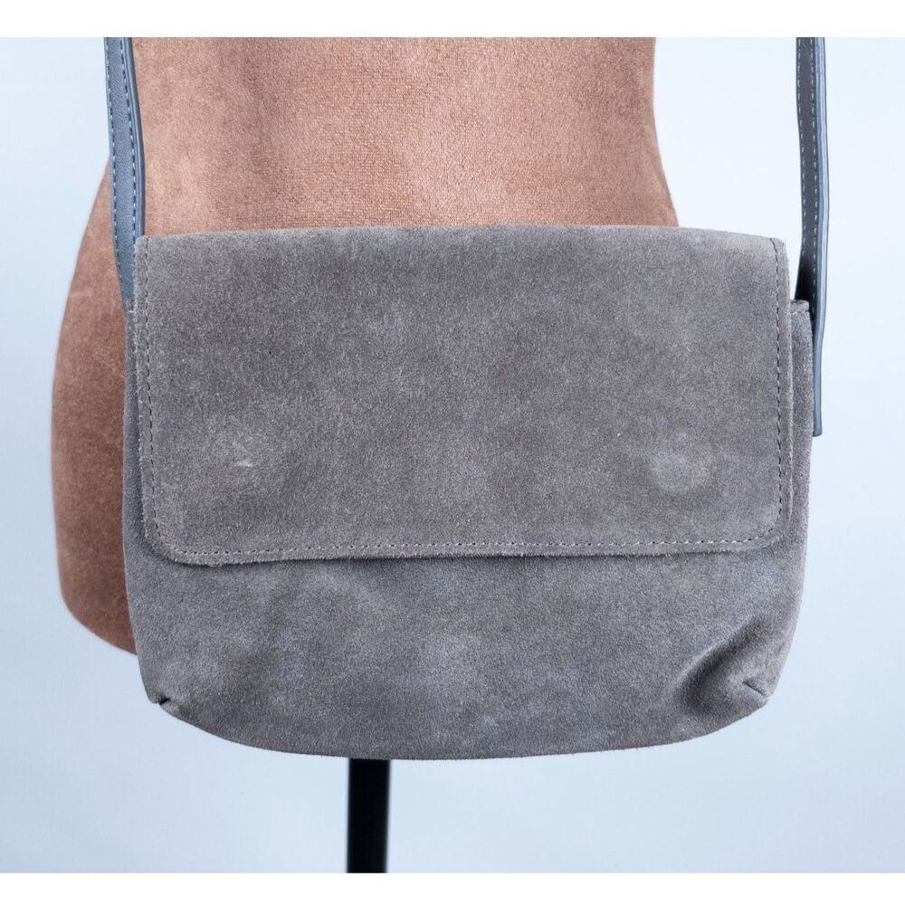 Urban Outfitters Gray Suede Crossbody Shoulder Bag Boho Minimalist Soft